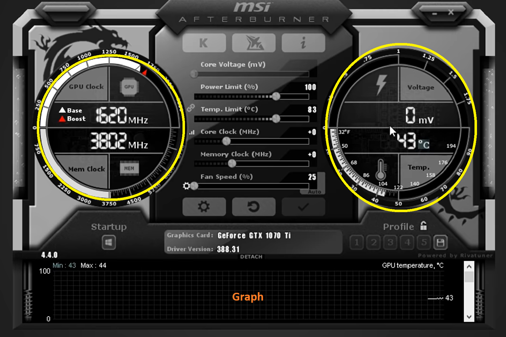 msi afterburner cant change anything